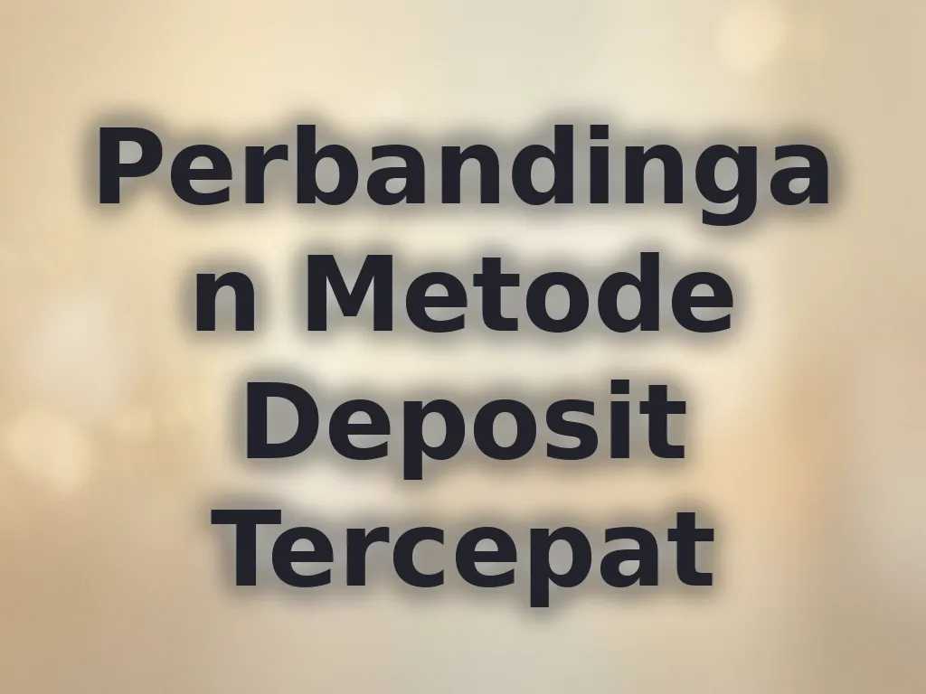 Perbandingan Metode Deposit Tercepat